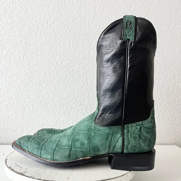 NEW Rod Patrick Mens Cowboy Boots 13.5AAA Green Alligator Western French Toe - Picture 5 of 14